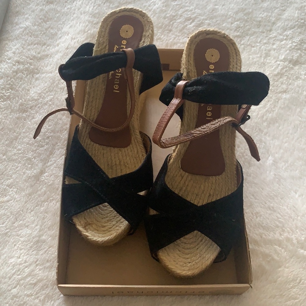 Eric Michael Katherine suede espadrille wedges, 38